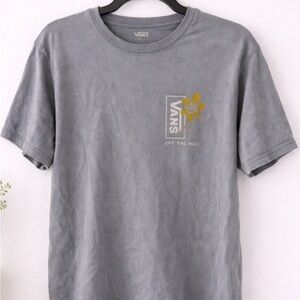 Vans Gray Short-Sleeve Tee with Yellow Flower Graphic
